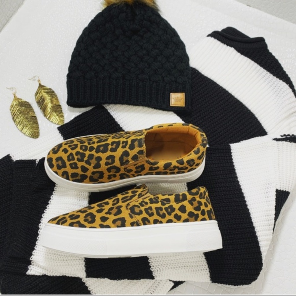 LAST PAIR! Leopard Print Slip on Sneakers - Picture 5 of 8
